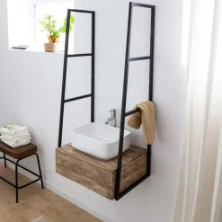 Made in Meubles Meuble sous vasque suspendu 1 vasque Amal