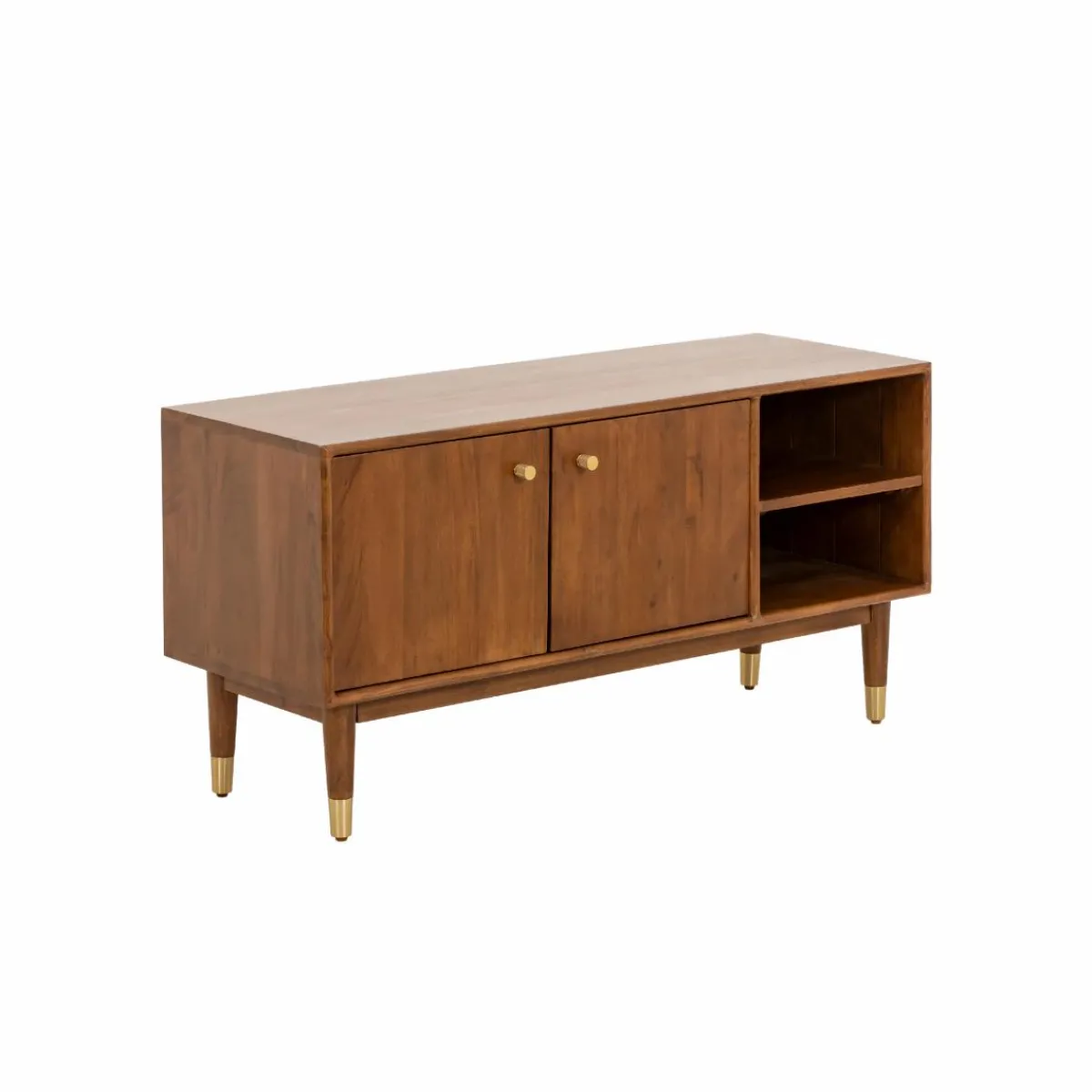 Made in Meubles Meuble TV 2 portes en bois d'acacia Emiel