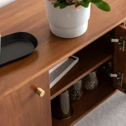 Made in Meubles Meuble TV 2 portes en bois d'acacia Emiel