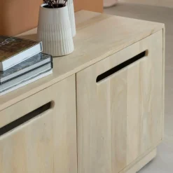Made in Meubles Meuble TV 3 portes en bois de manguier Roni