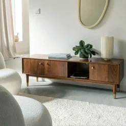 Made in Meubles Meuble TV 3 portes en bois d'acacia Emiel