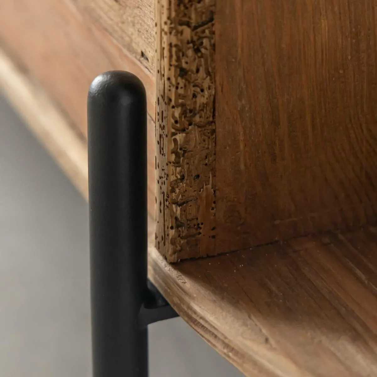 Made in Meubles Meuble TV arrondi en bois recyclé Blaise