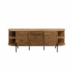 Made in Meubles Meuble TV arrondi en bois recyclé Blaise