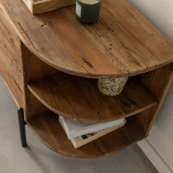 Made in Meubles Meuble TV arrondi en bois recyclé Blaise