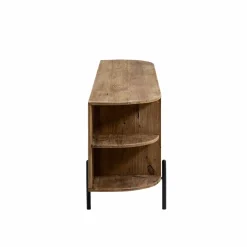 Made in Meubles Meuble TV arrondi en bois recyclé Blaise