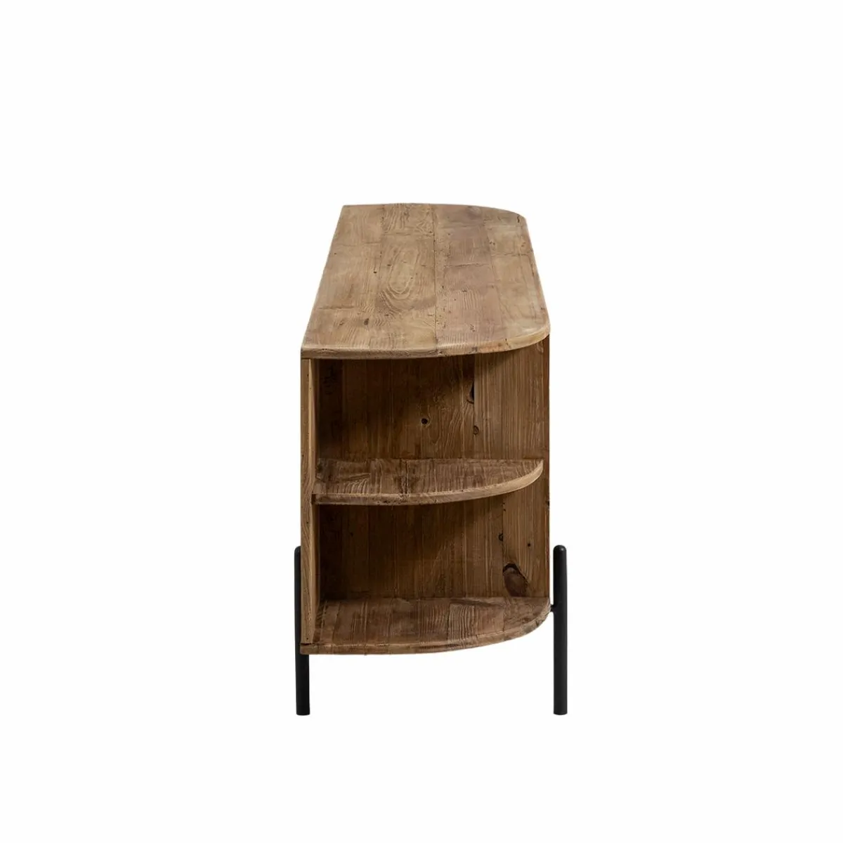 Made in Meubles Meuble TV arrondi en bois recyclé Blaise
