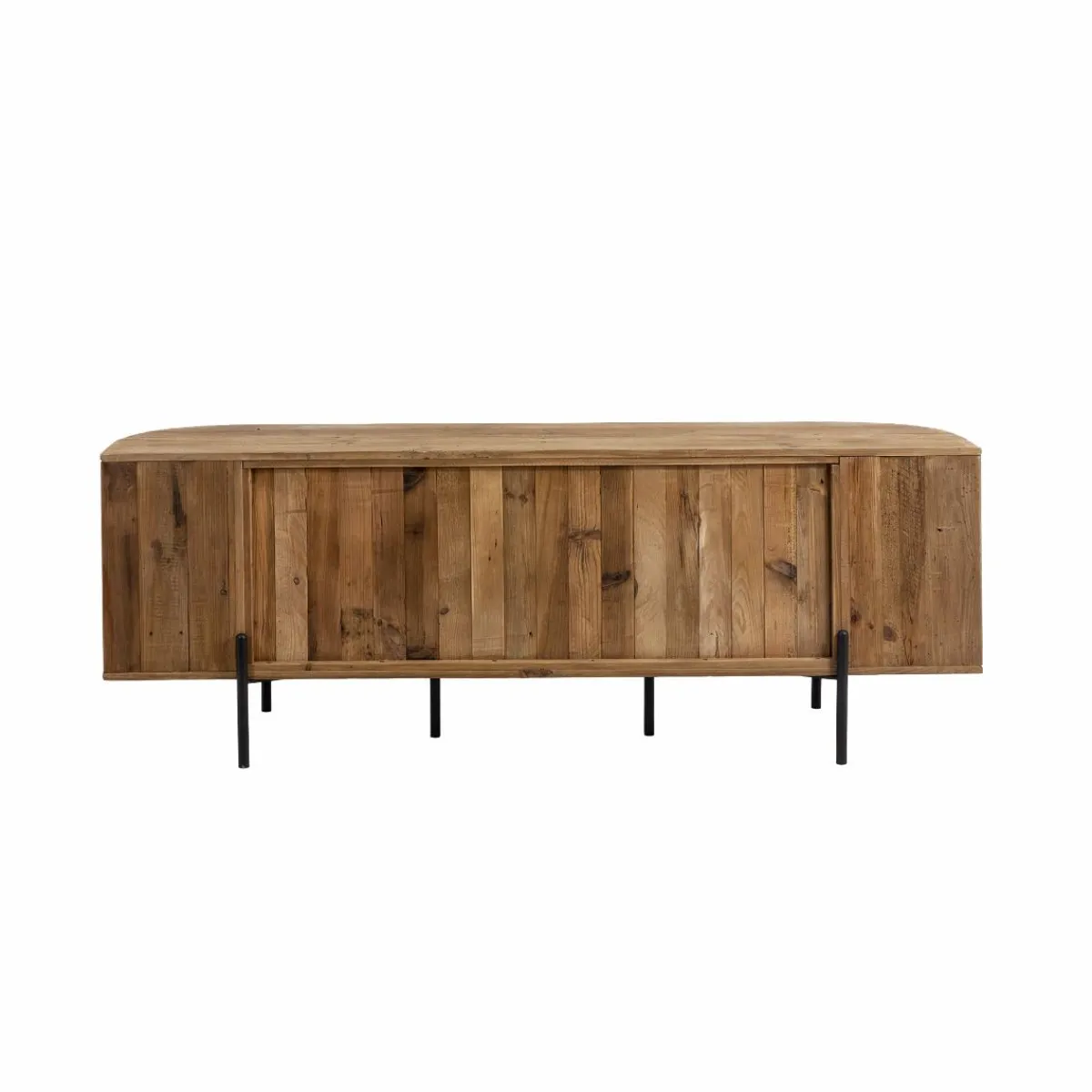 Made in Meubles Meuble TV arrondi en bois recyclé Blaise