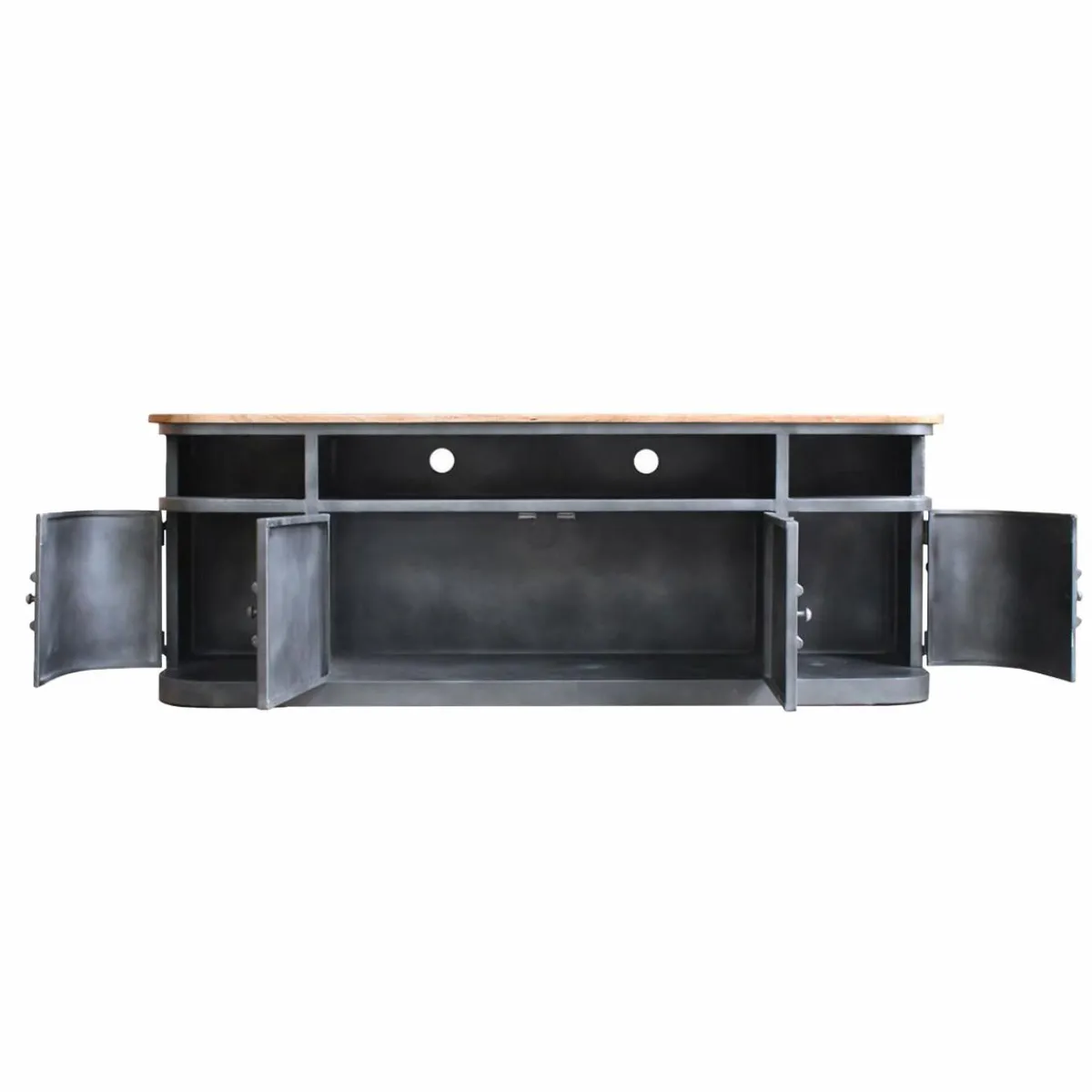 Made in Meubles Meuble TV arrondi en métal Locker