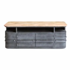 Made in Meubles Meuble TV arrondi en métal Locker