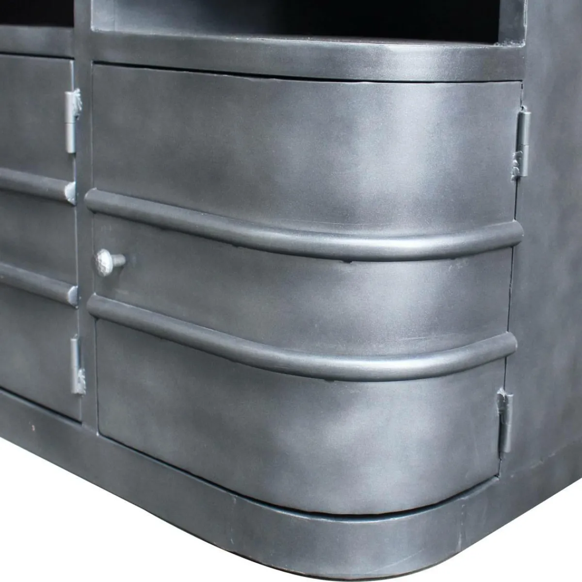 Made in Meubles Meuble TV arrondi en métal Locker