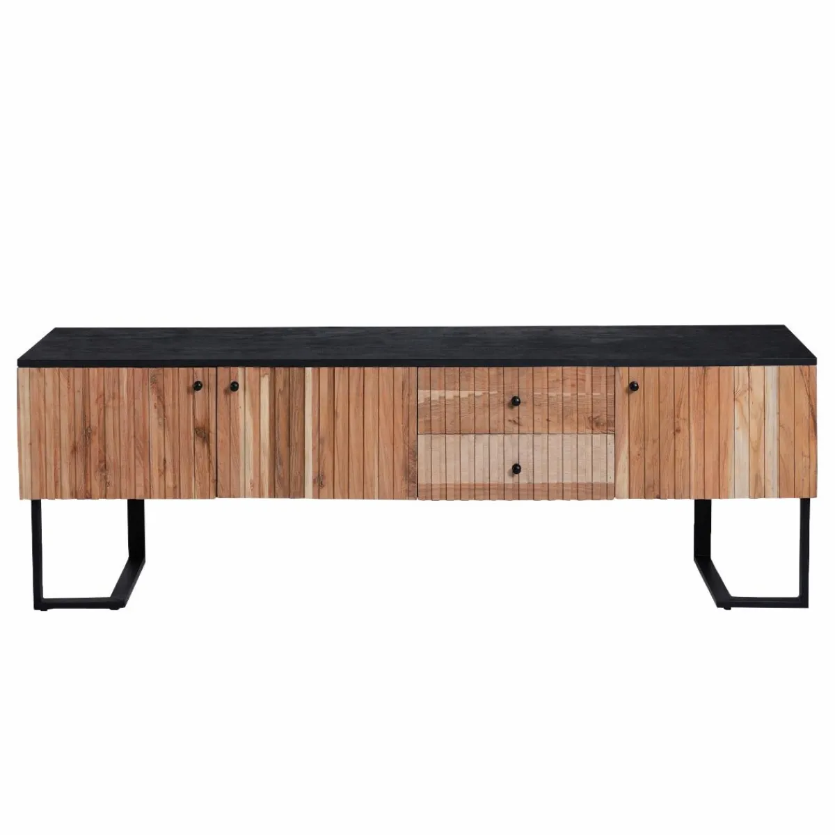 Made in Meubles Meuble TV en bois d'acacia et métal Pippa