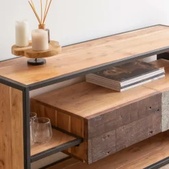 Made in Meubles Meuble TV en bois d'acacia Ernest