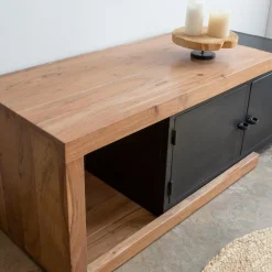 Made in Meubles Meuble TV en bois d'acacia Emilio