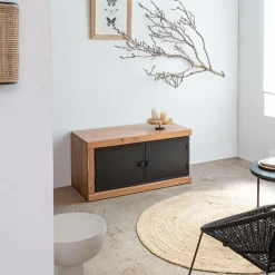 Made in Meubles Meuble TV en bois d'acacia Emilio