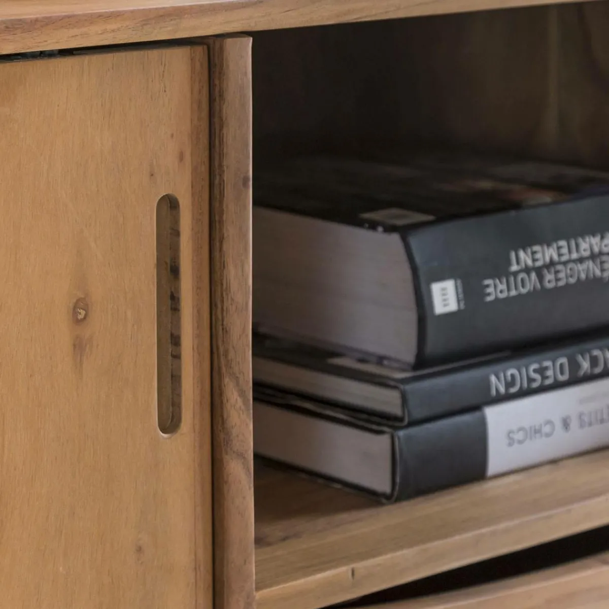 Made in Meubles Meuble TV en bois d'acacia Sara