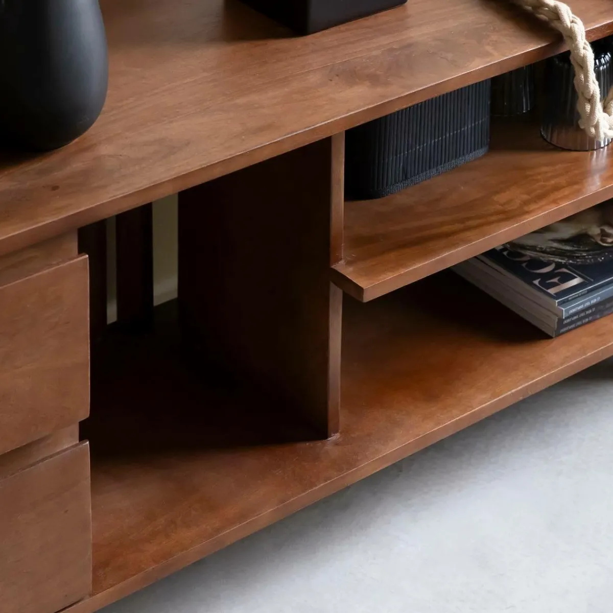 Made in Meubles Meuble TV en bois de manguier Nelson