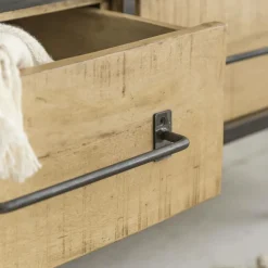 Made in Meubles Meuble TV en bois de manguier 3 tiroirs Wood