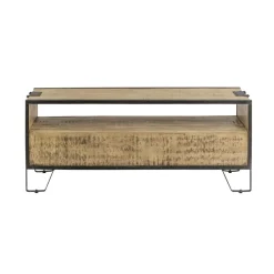 Made in Meubles Meuble TV en bois de manguier 3 tiroirs Wood