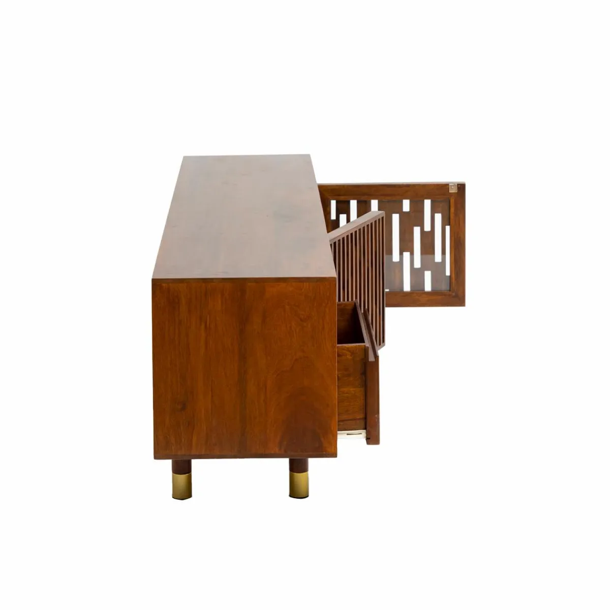 Made in Meubles Meuble TV en bois de manguier Xabi