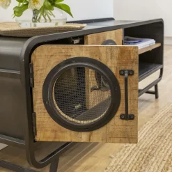 Made in Meubles Meuble TV en bois de manguier Nautilus