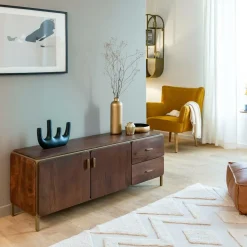 Made in Meubles Meuble TV en bois de manguier Lisette