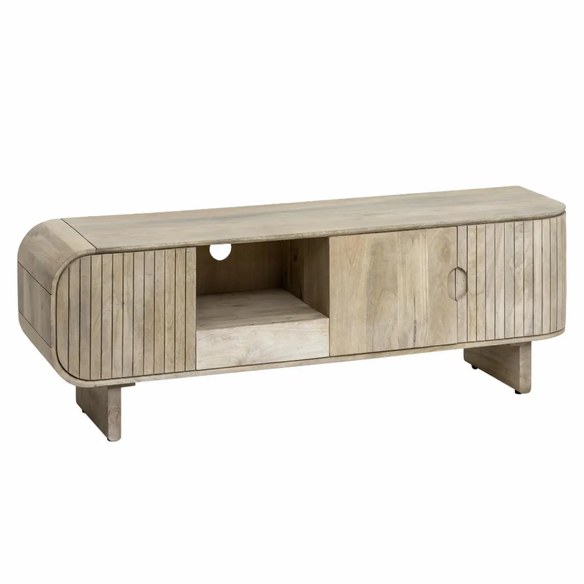 Made in Meubles Meuble TV en bois de manguier clair Yoni