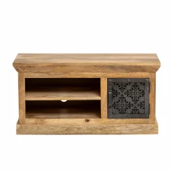 Made in Meubles Meuble TV en bois de manguier et métal Sahara