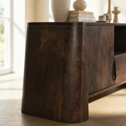Made in Meubles Meuble TV en bois de manguier foncé Liriel
