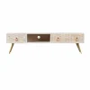 Made in Meubles Meuble TV en bois de manguier blanchi Rhodes