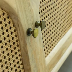 Made in Meubles Meuble TV en bois de manguier et cannage Edana