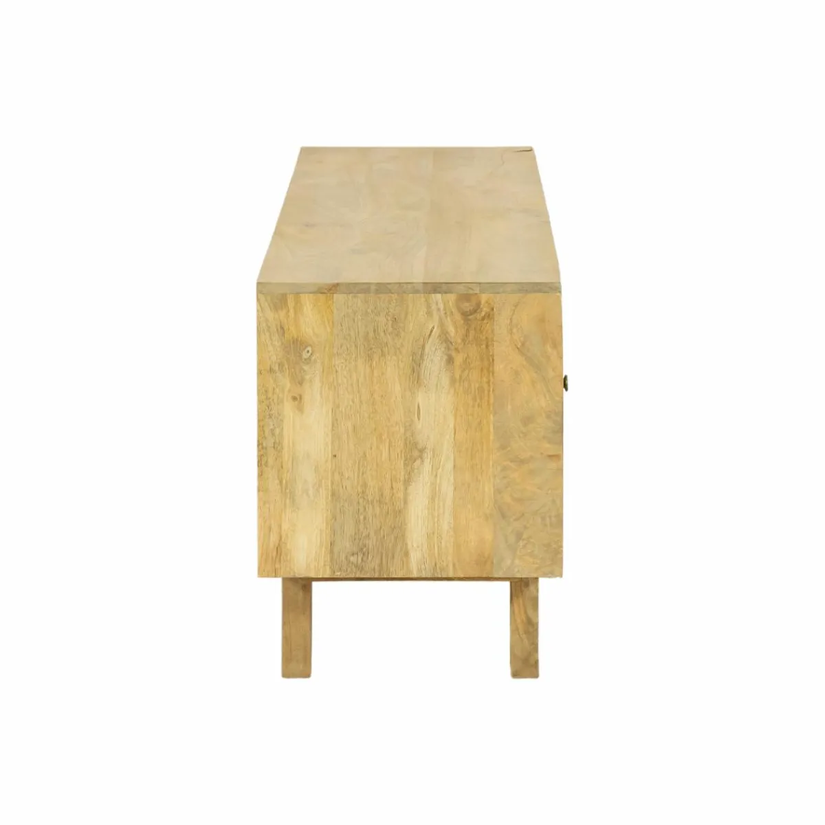 Made in Meubles Meuble TV en bois de manguier et cannage Edana