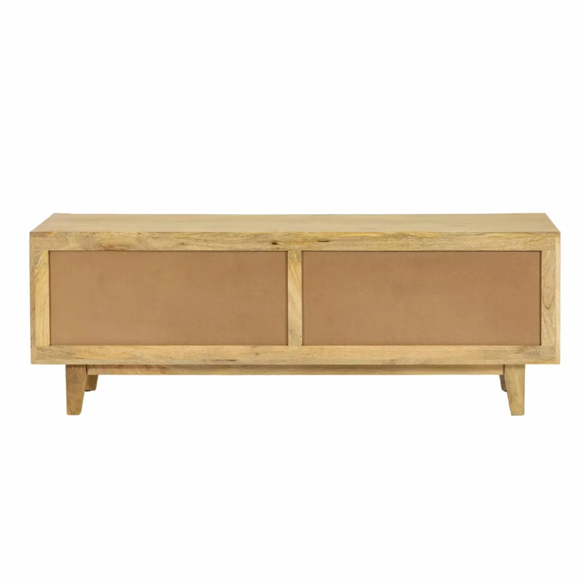 Made in Meubles Meuble TV en bois de manguier et cannage Edana