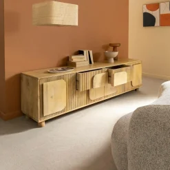 Made in Meubles Meuble TV en bois de manguier Eros