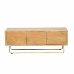 Made in Meubles Meuble TV en bois de manguier et métal Zack