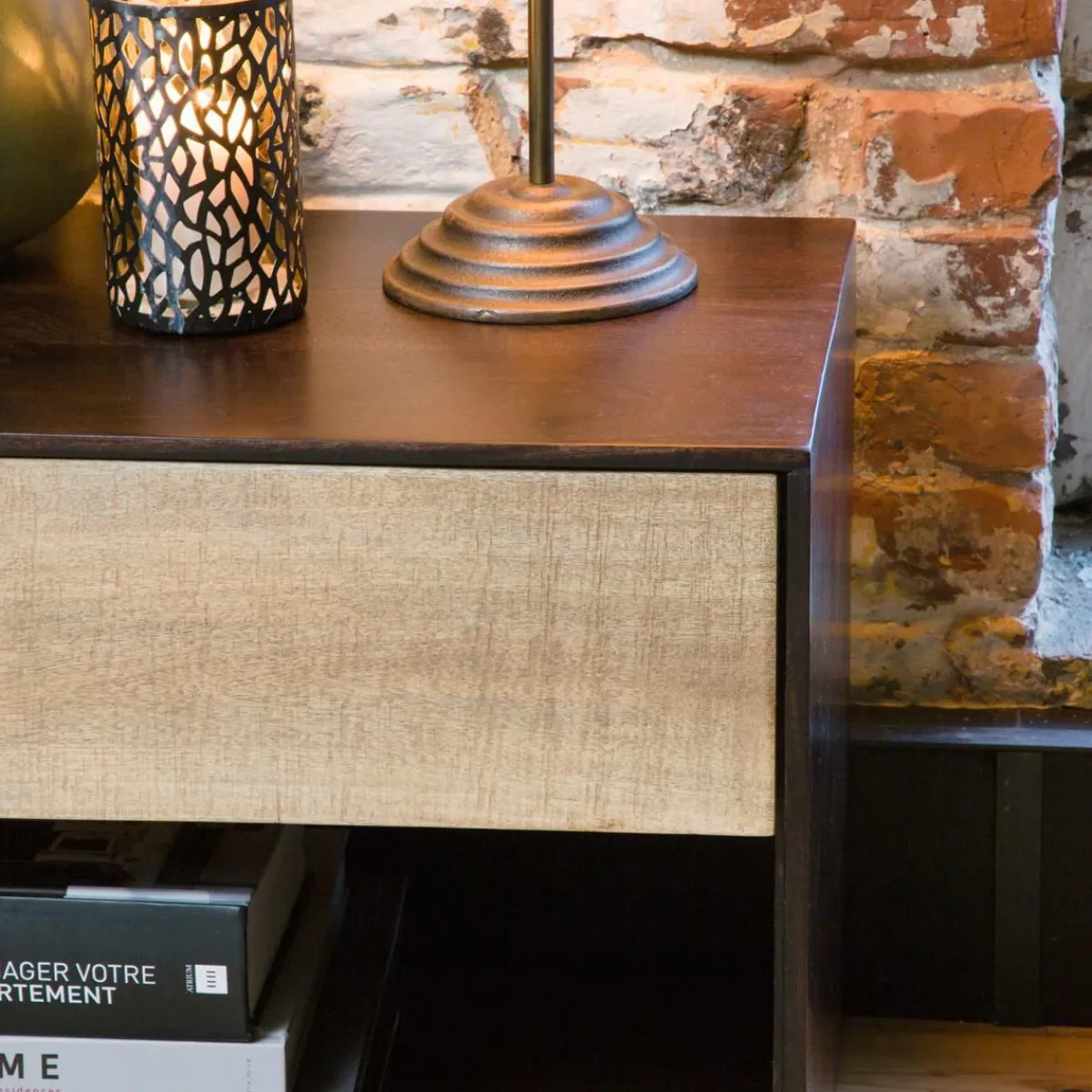 Made in Meubles Meuble TV en bois de manguier Harry