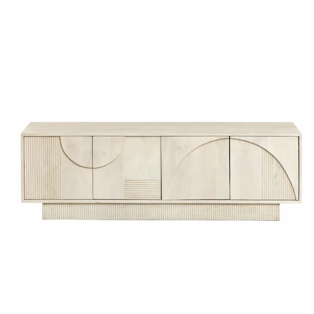 Made in Meubles Meuble TV en bois de manguier blanchi Miliam