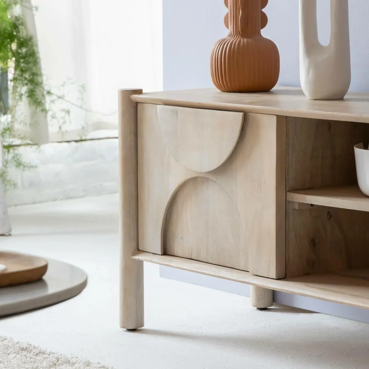 Made in Meubles Meuble TV en bois de manguier Tysia