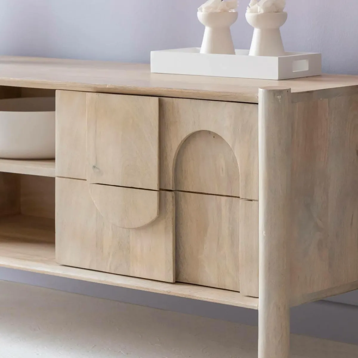 Made in Meubles Meuble TV en bois de manguier Tysia