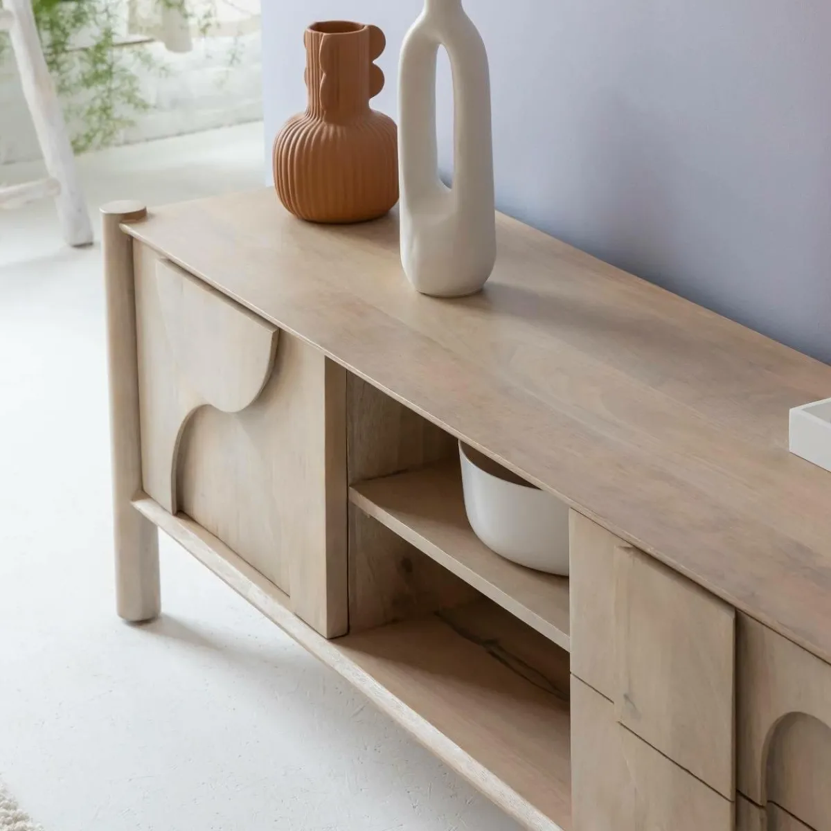 Made in Meubles Meuble TV en bois de manguier Tysia