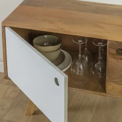 Made in Meubles Meuble TV en bois de manguier ArtiQ