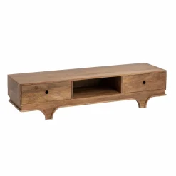 Made in Meubles Meuble TV en bois de manguier foncé Daelan