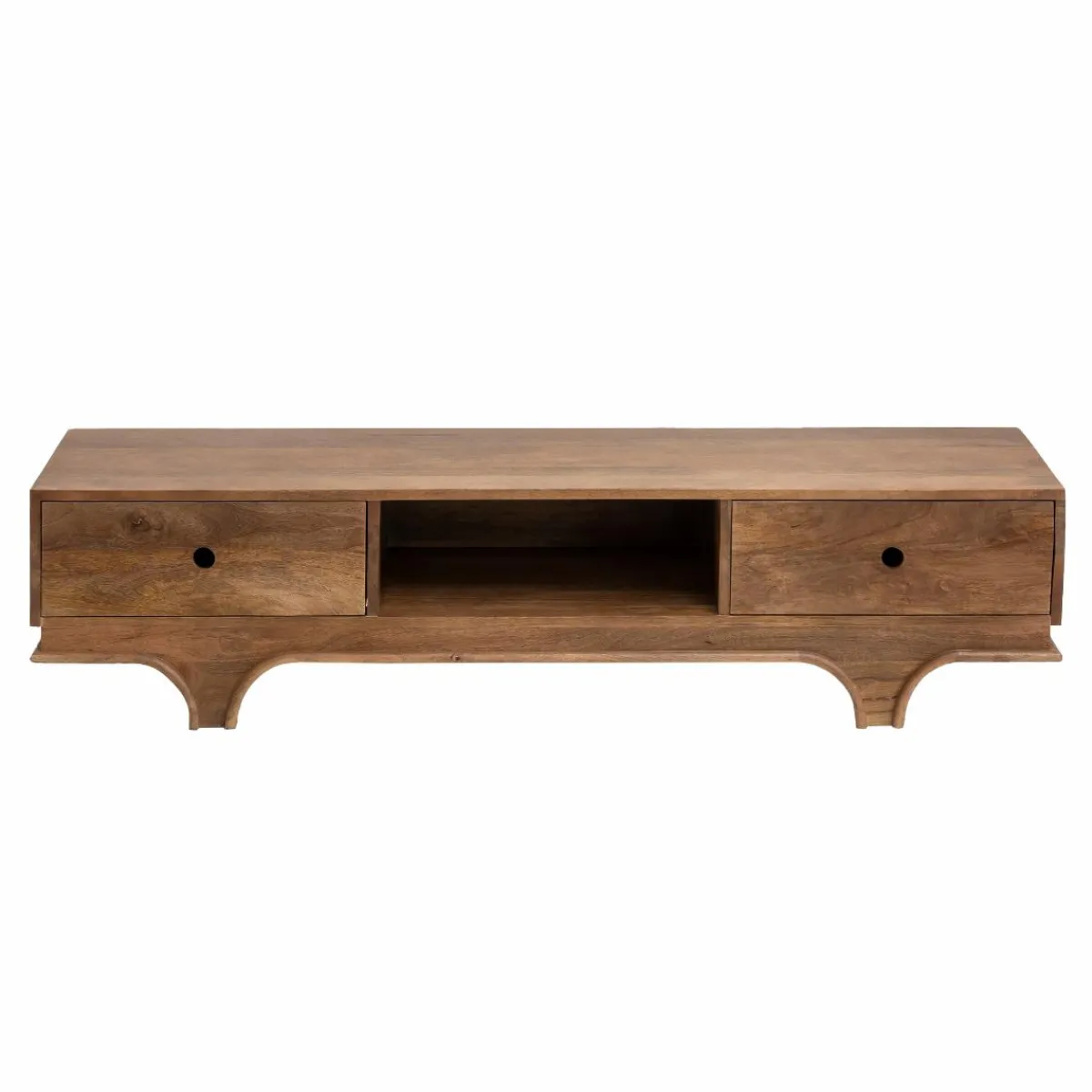 Made in Meubles Meuble TV en bois de manguier foncé Daelan