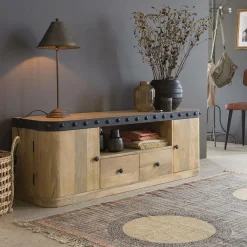 Made in Meubles Meuble TV en bois de manguier Riga