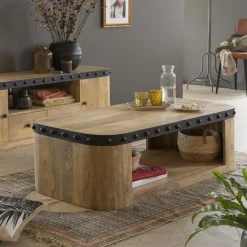 Made in Meubles Meuble TV en bois de manguier Riga