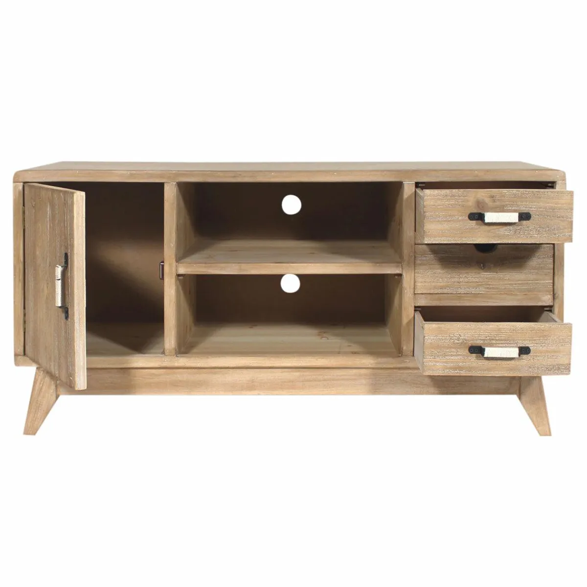 Made in Meubles Meuble TV en bois de sapin 112 cm Natural
