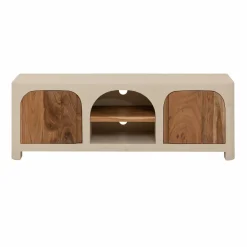 Made in Meubles Meuble TV en bois effet béton et bois d'acacia Dalva