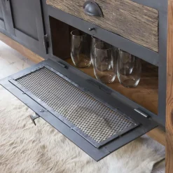 Made in Meubles Meuble TV en bois recyclé et métal Hector