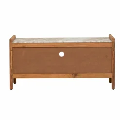 Made in Meubles Meuble TV en marbre et bois d'acacia Calix