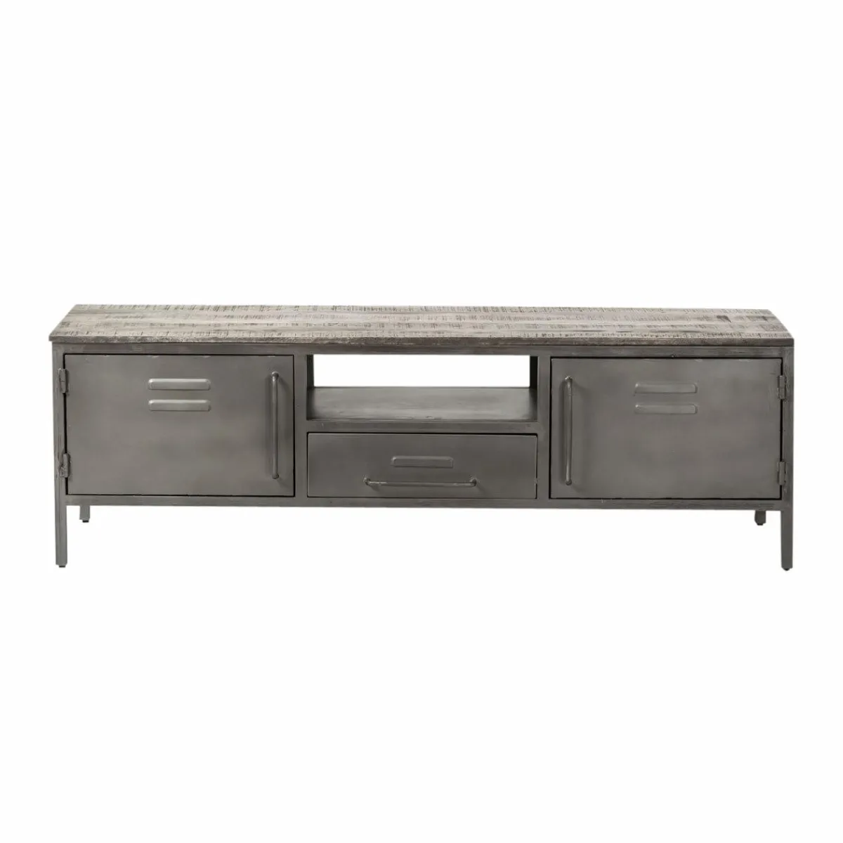 Made in Meubles Meuble tv en métal gris Gustavo