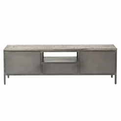 Made in Meubles Meuble tv en métal gris Gustavo